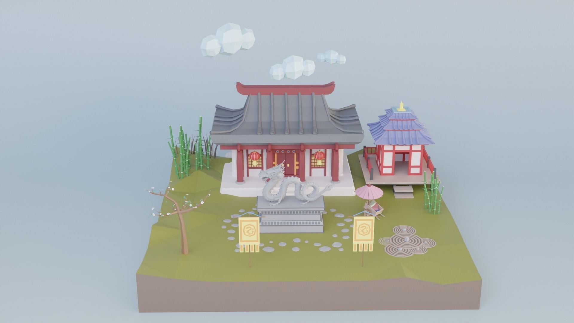Low Poly Exterior Worlds Low-poly 3D model_7