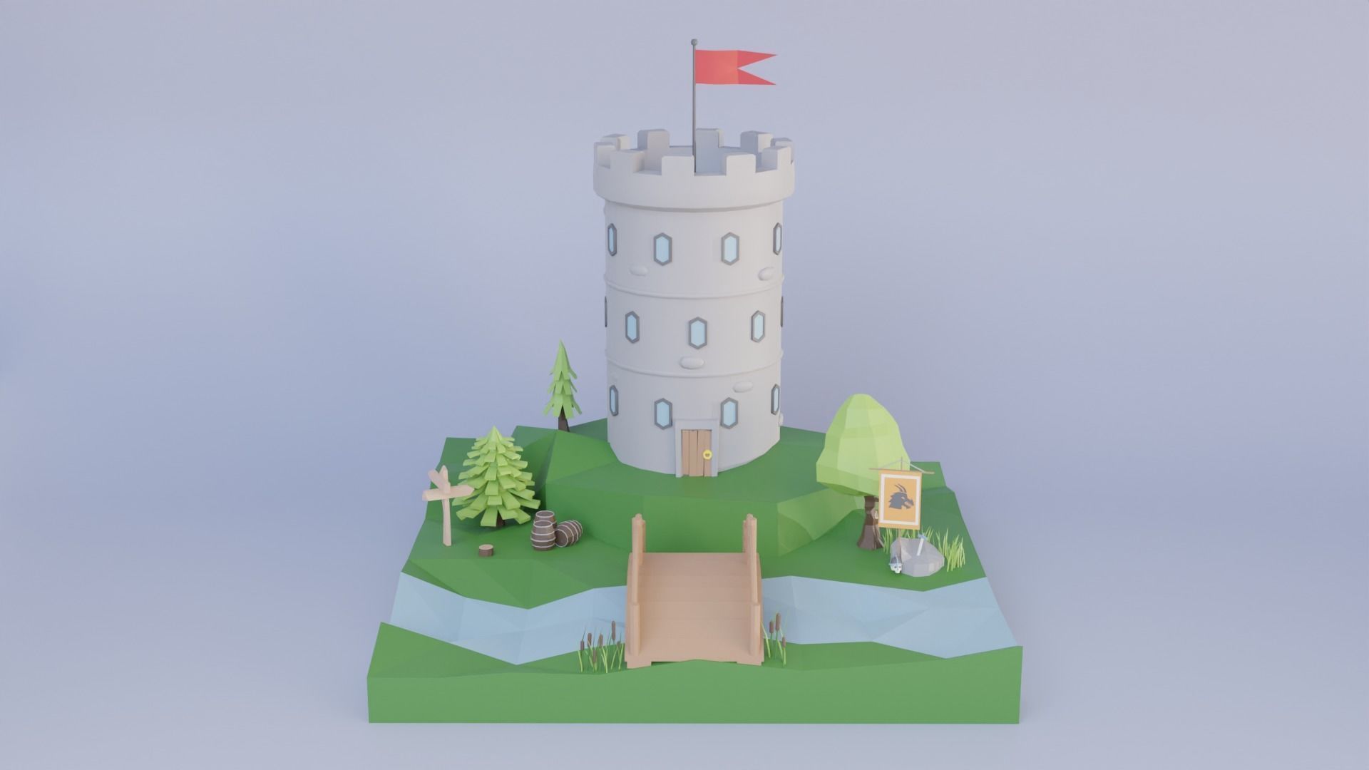 Low Poly Exterior Worlds Low-poly 3D model_17