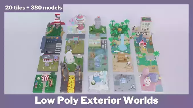 Low Poly Exterior Worlds Low-poly 3D model