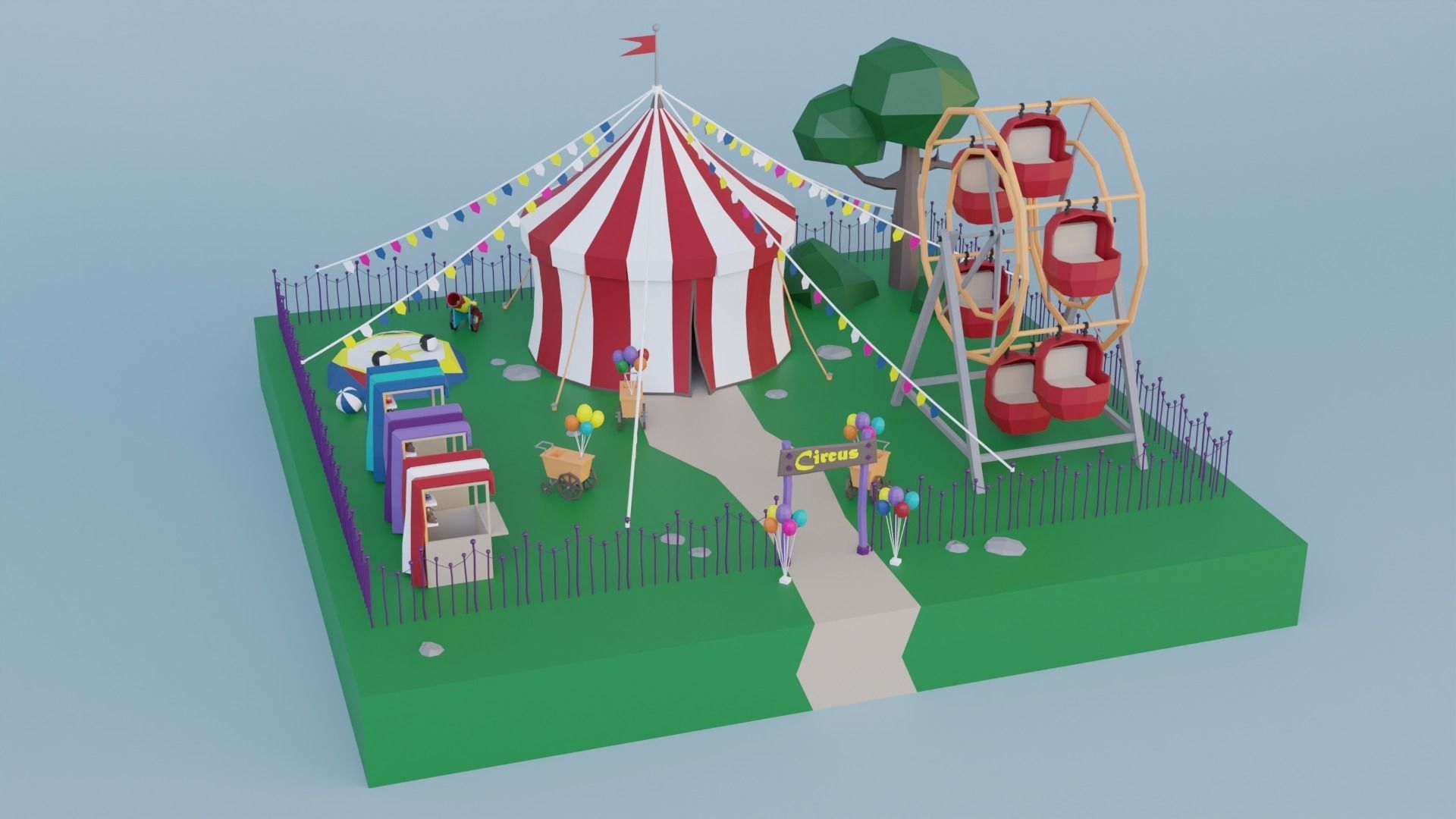 Low Poly Exterior Worlds Low-poly 3D model_8