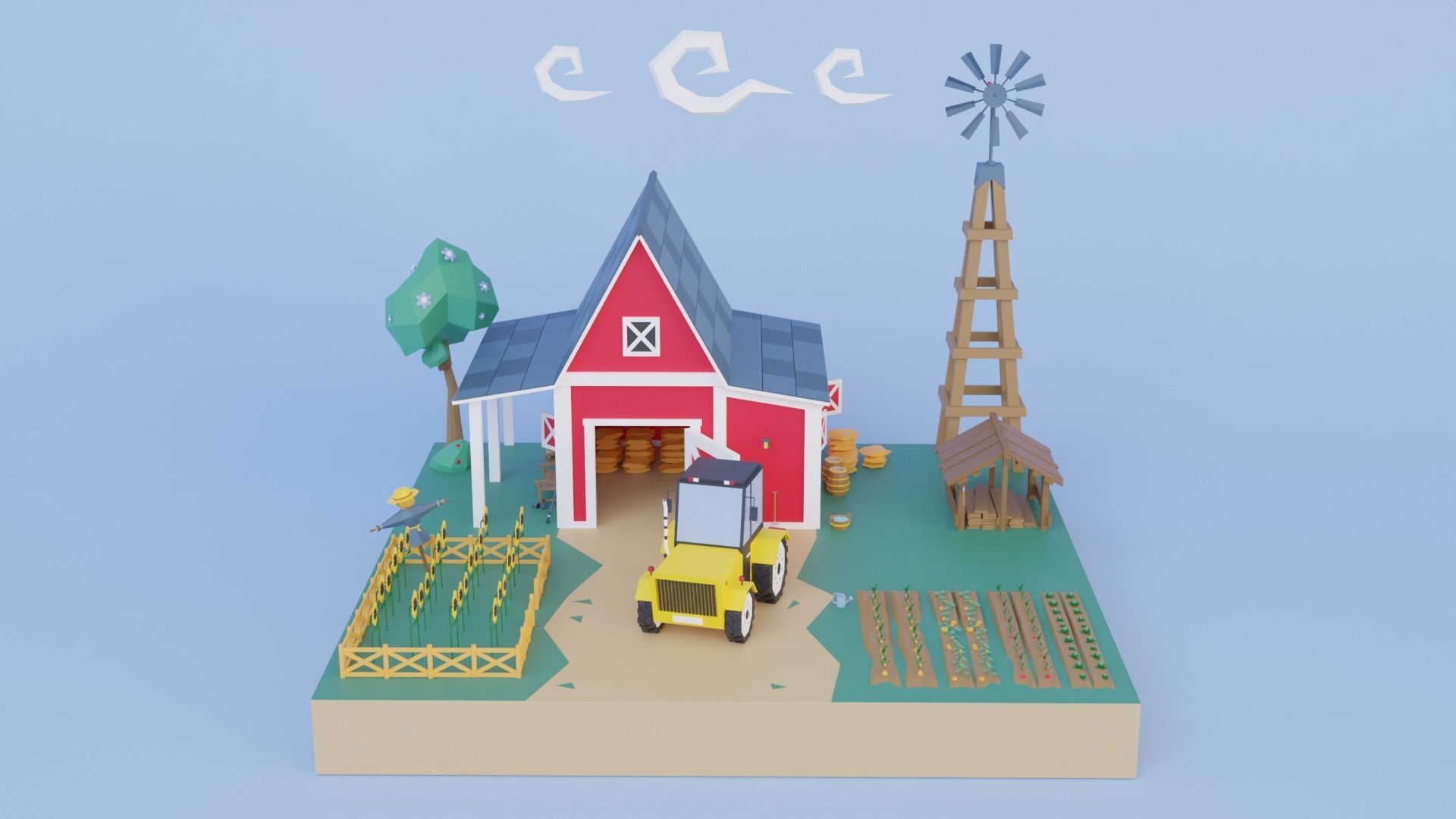 Low Poly Exterior Worlds Low-poly 3D model_12