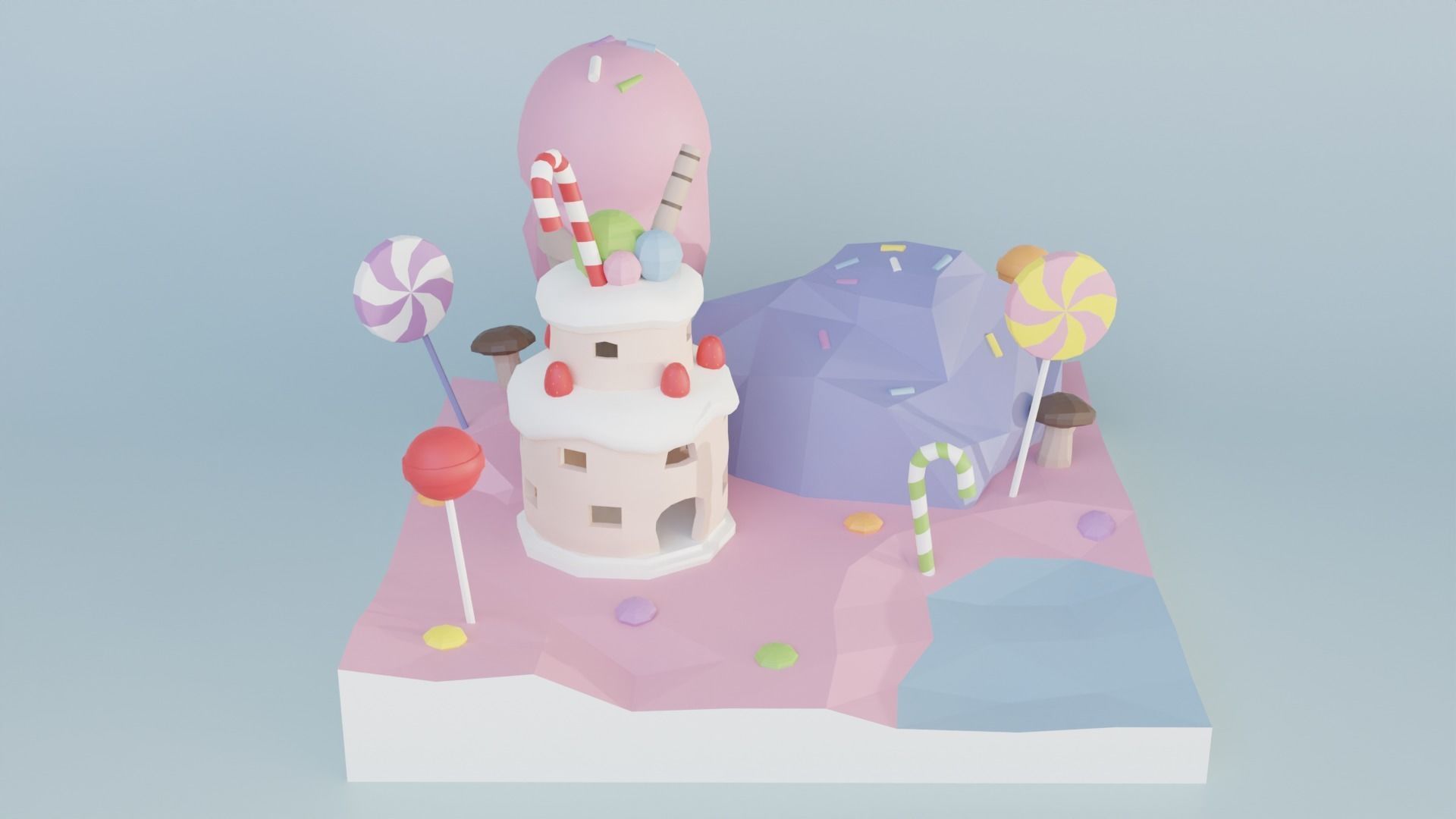 Low Poly Exterior Worlds Low-poly 3D model_20