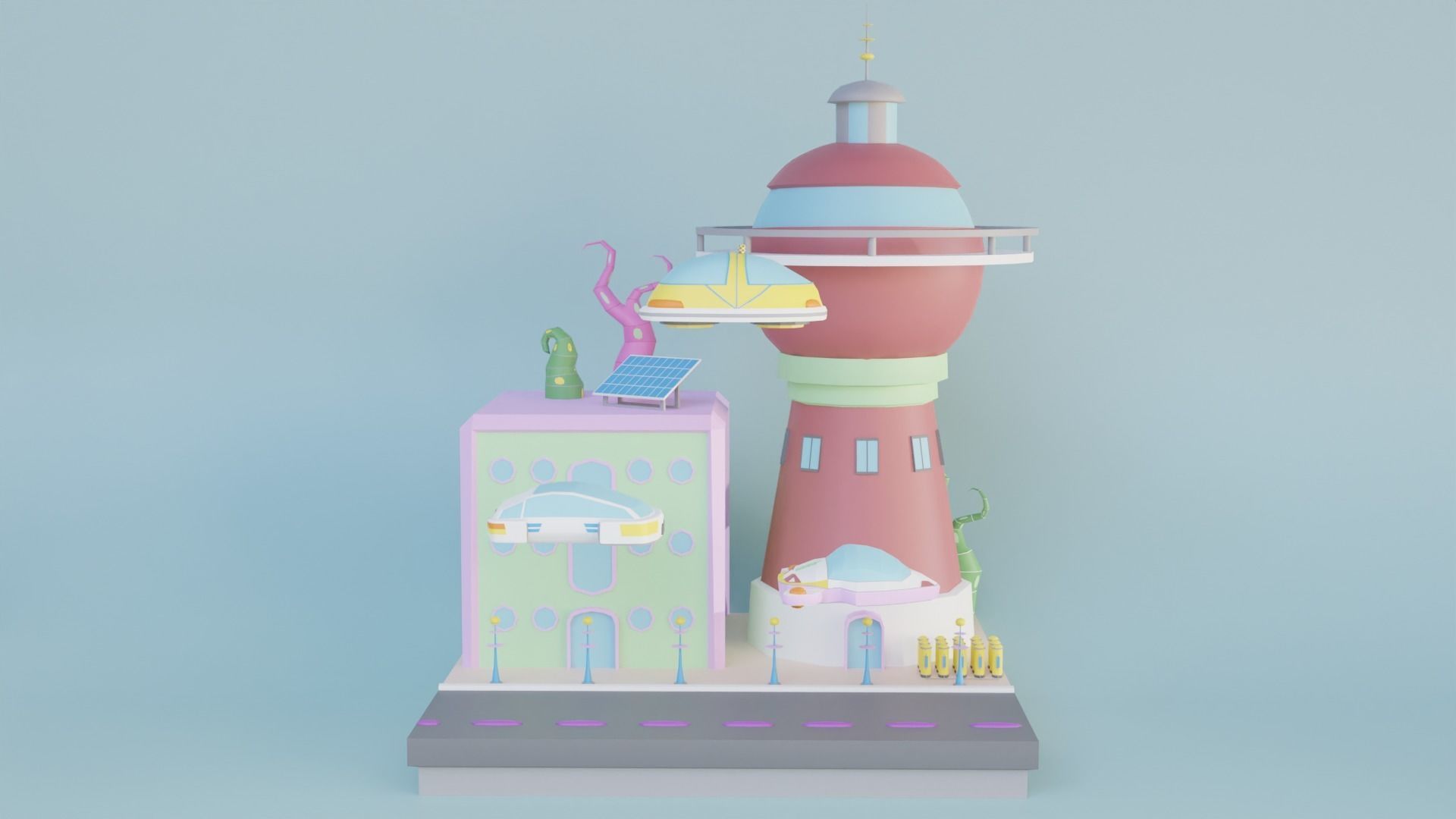 Low Poly Exterior Worlds Low-poly 3D model_14