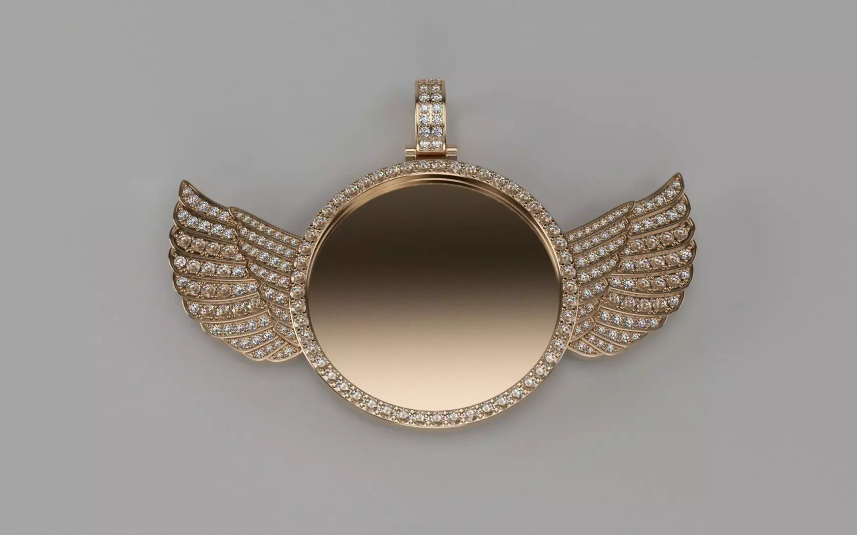 Winged Picture Pendant v2 - 40mm 3D print model