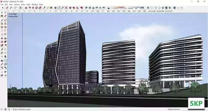 Sketchup Commercial Complex 110 3D model
