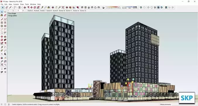 Sketchup Commercial Complex 113 3D model