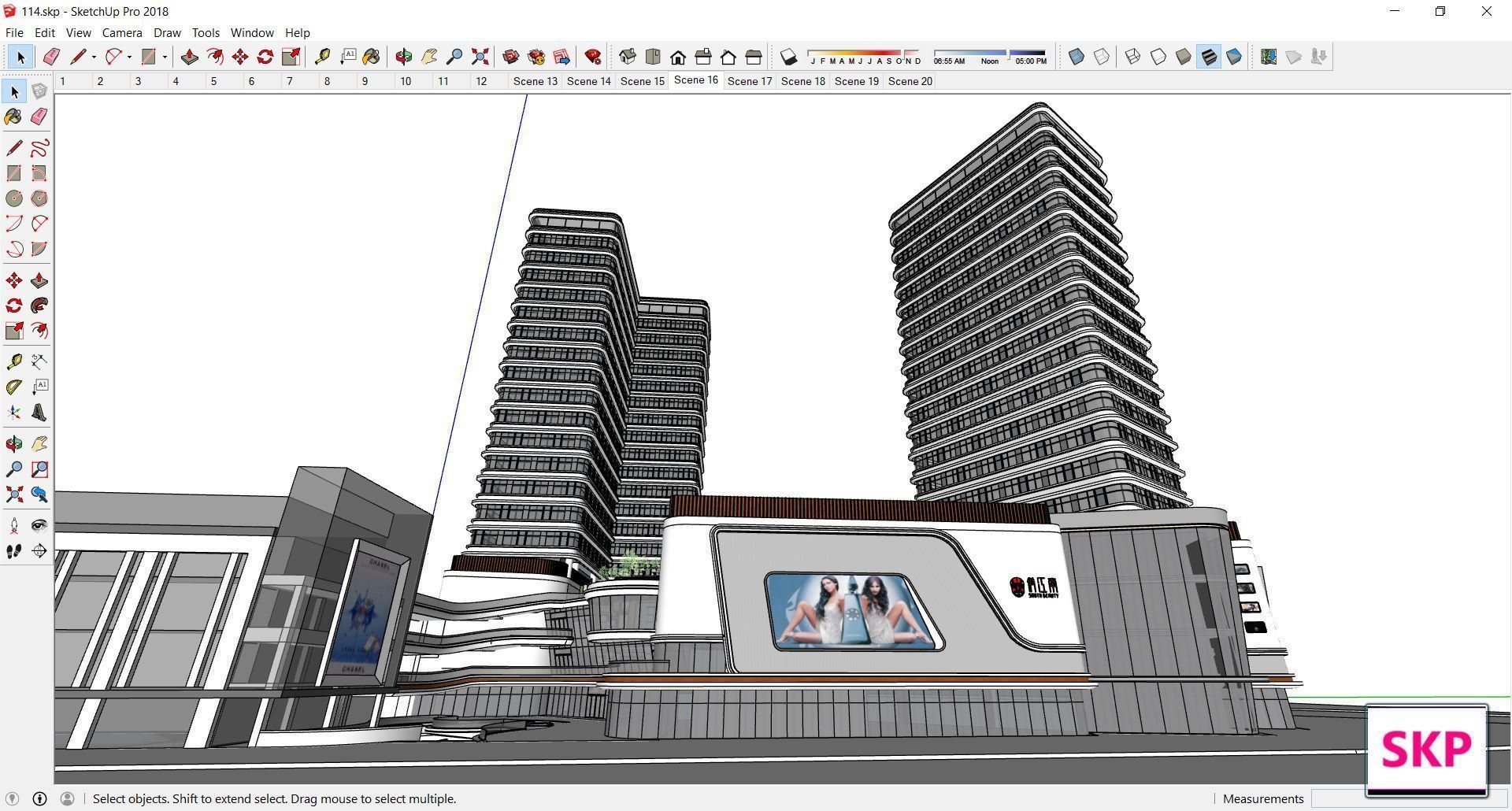 Sketchup Commercial Complex 114 3D model_7