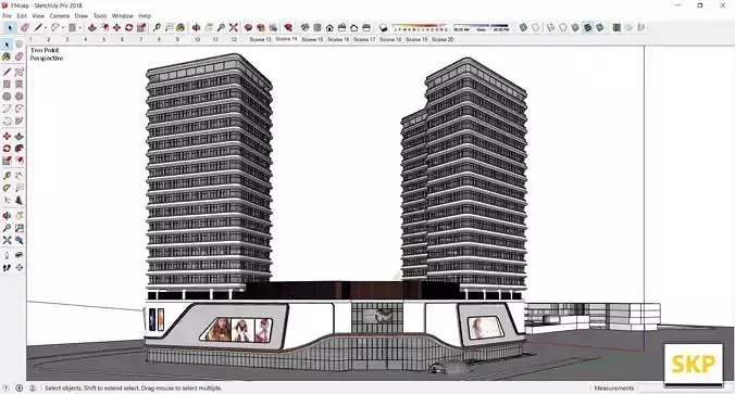 Sketchup Commercial Complex 114 3D model