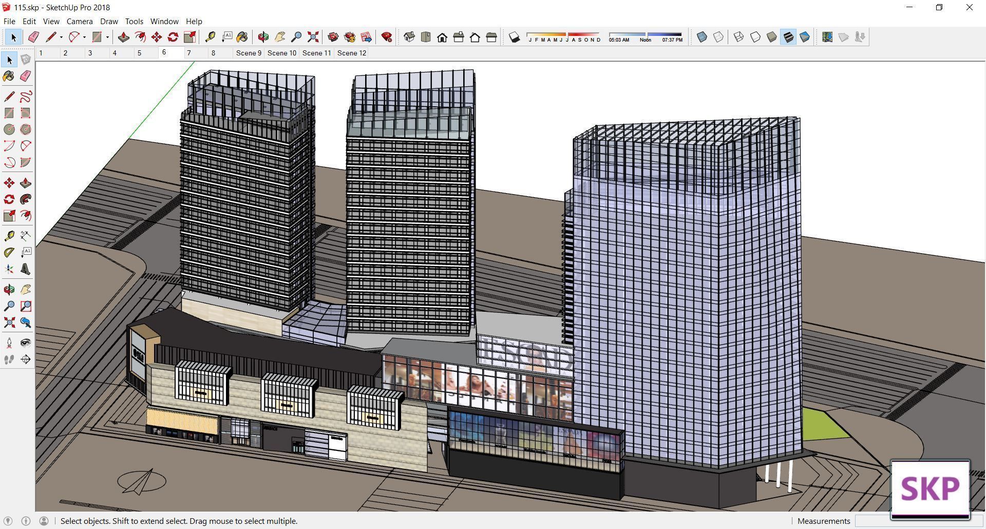 Sketchup Commercial Complex 115 3D model_8