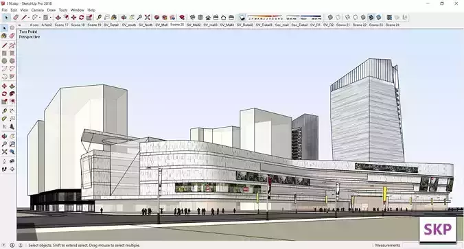 Sketchup Commercial Complex 116 3D model