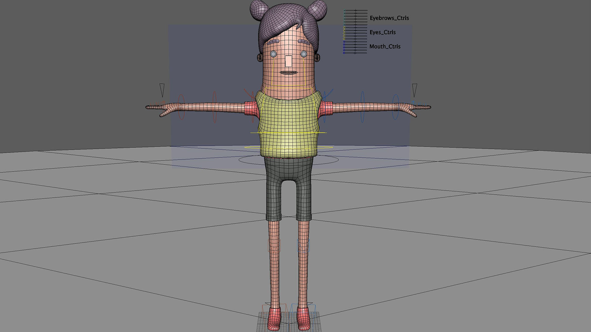 Girl Model Rigging 3D model_5