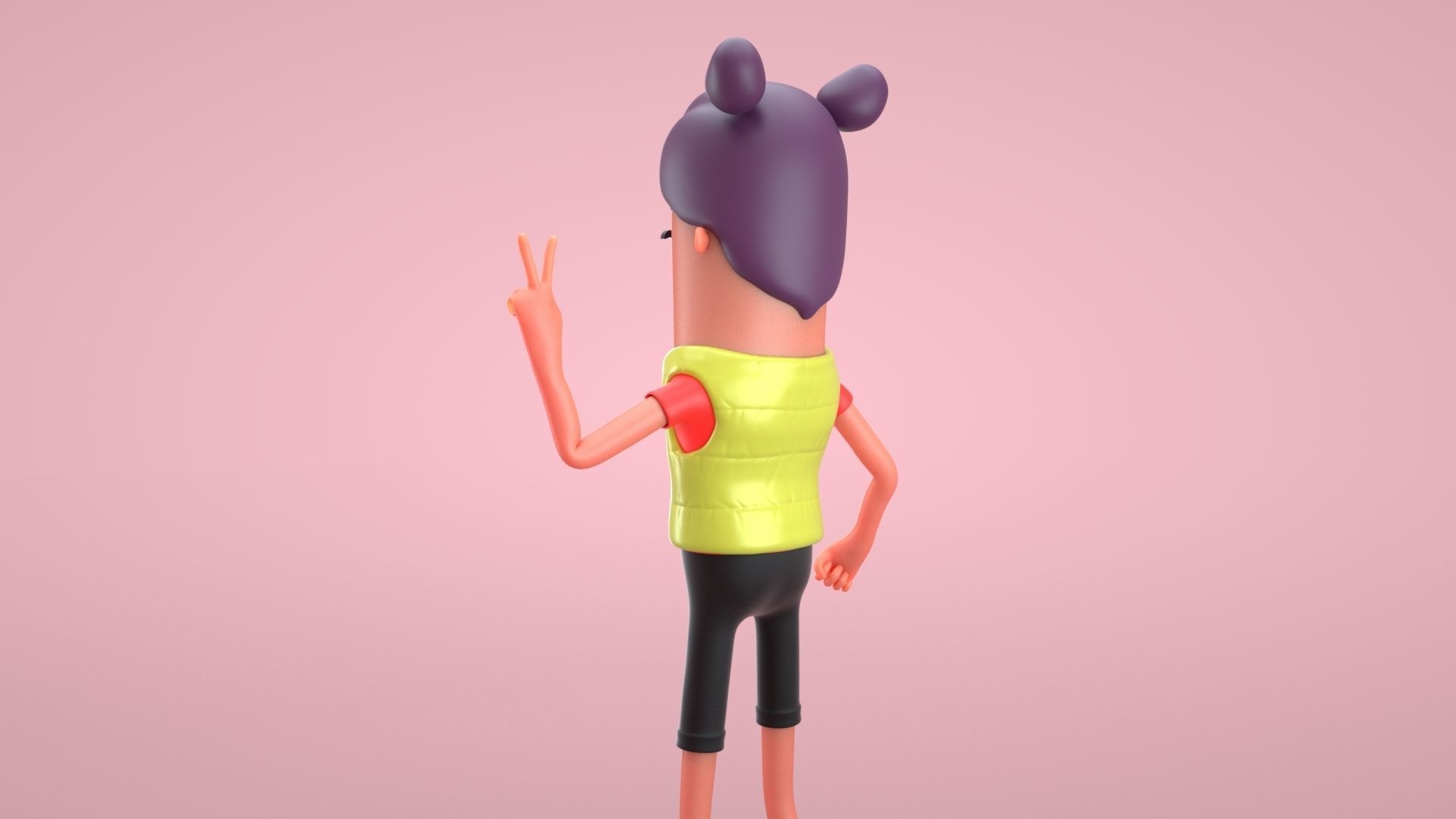 Girl Model Rigging 3D model_3