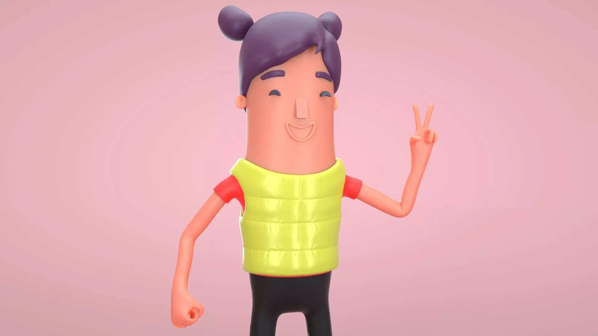 Girl Model Rigging 3D model_0