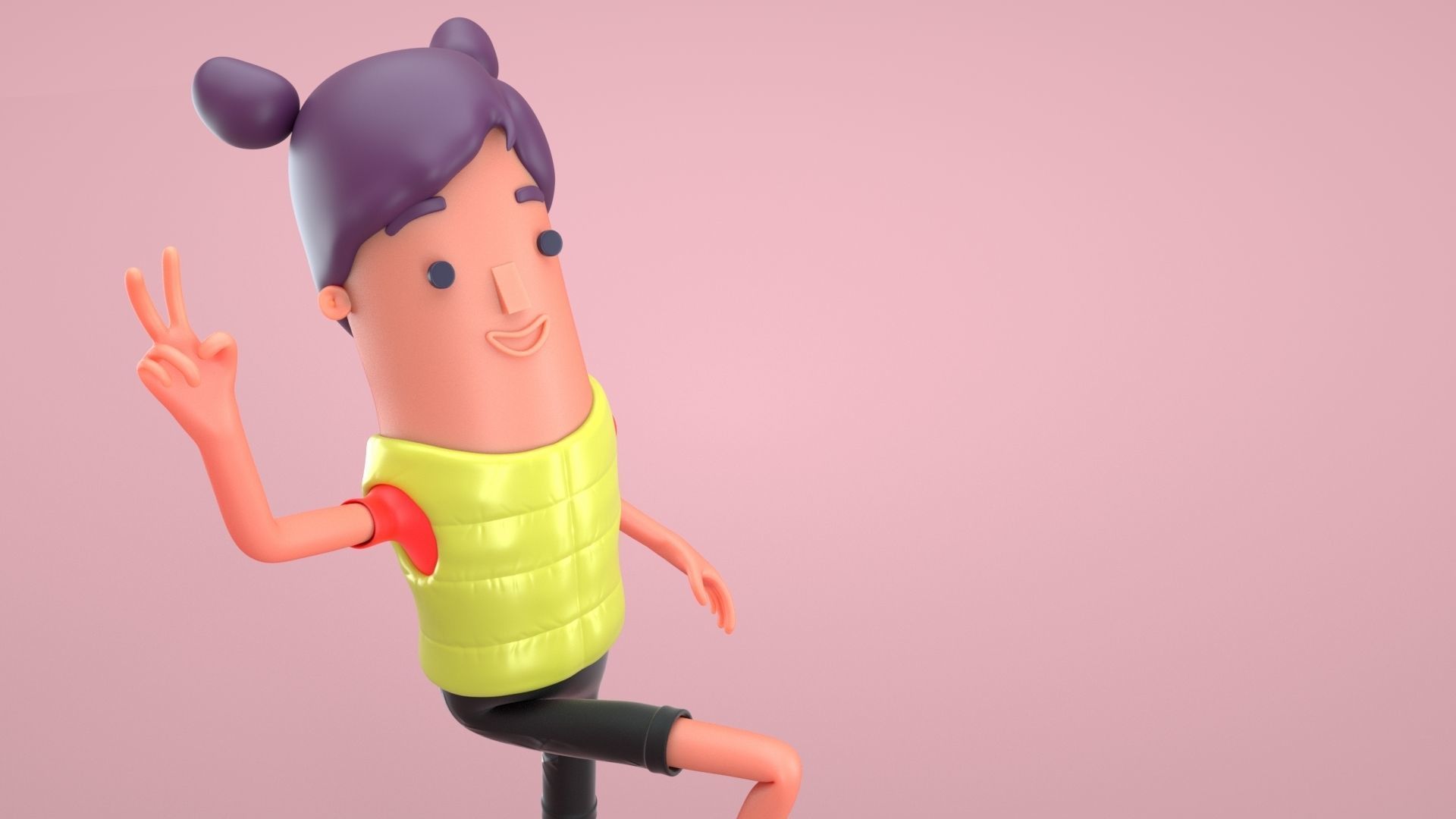 Girl Model Rigging 3D model_1