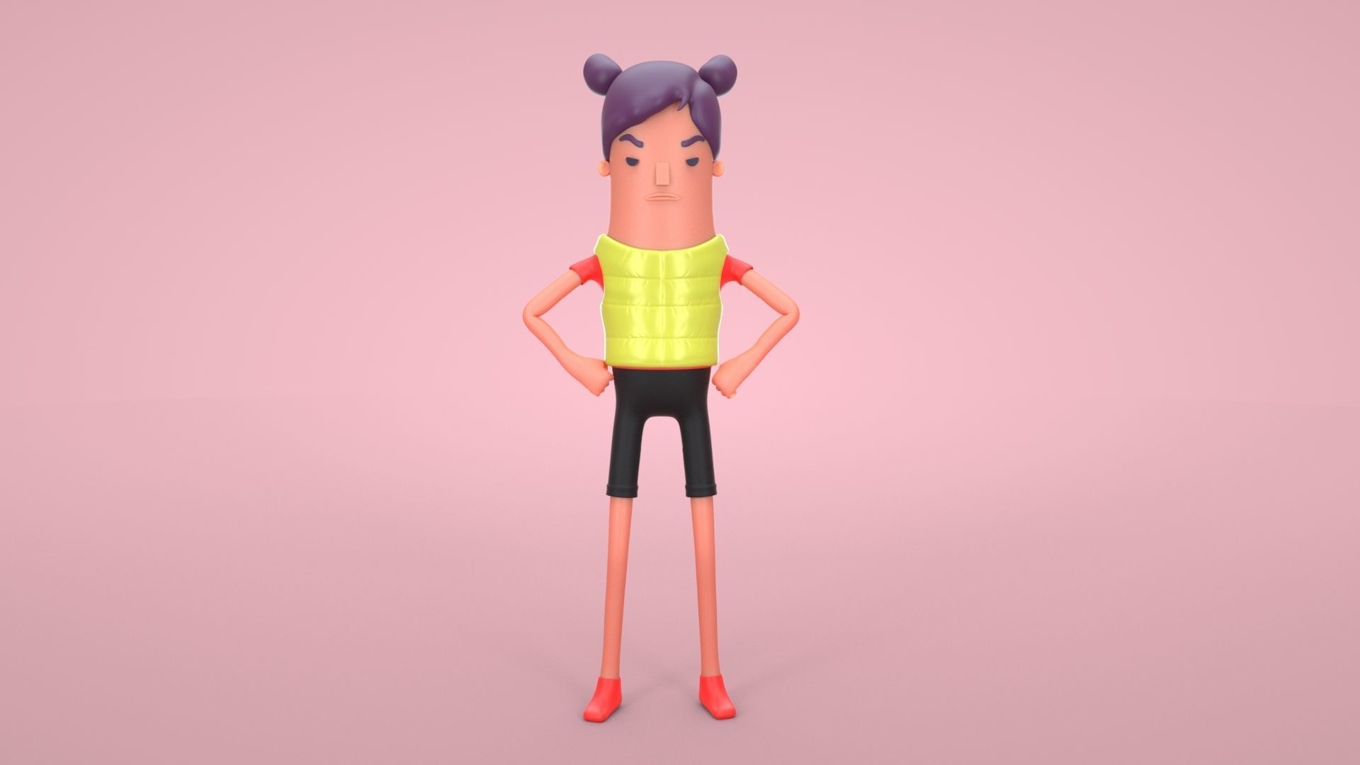 Girl Model Rigging 3D model_2