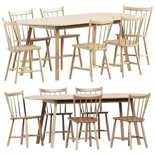 J41 Chair and Triangle Leg Table by Hay