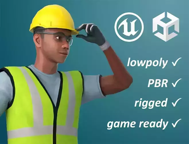 Working Men - Darryl Low-poly 3D model