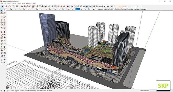 Sketchup Commercial Complex 144 3D model 4