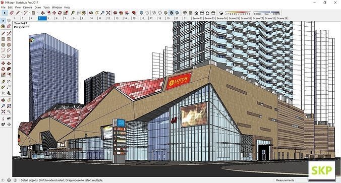 Sketchup Commercial Complex 144 3D model 2