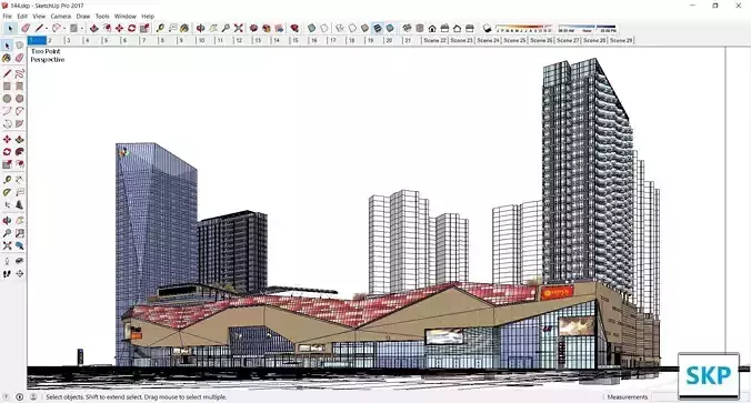Sketchup Commercial Complex 144 3D model