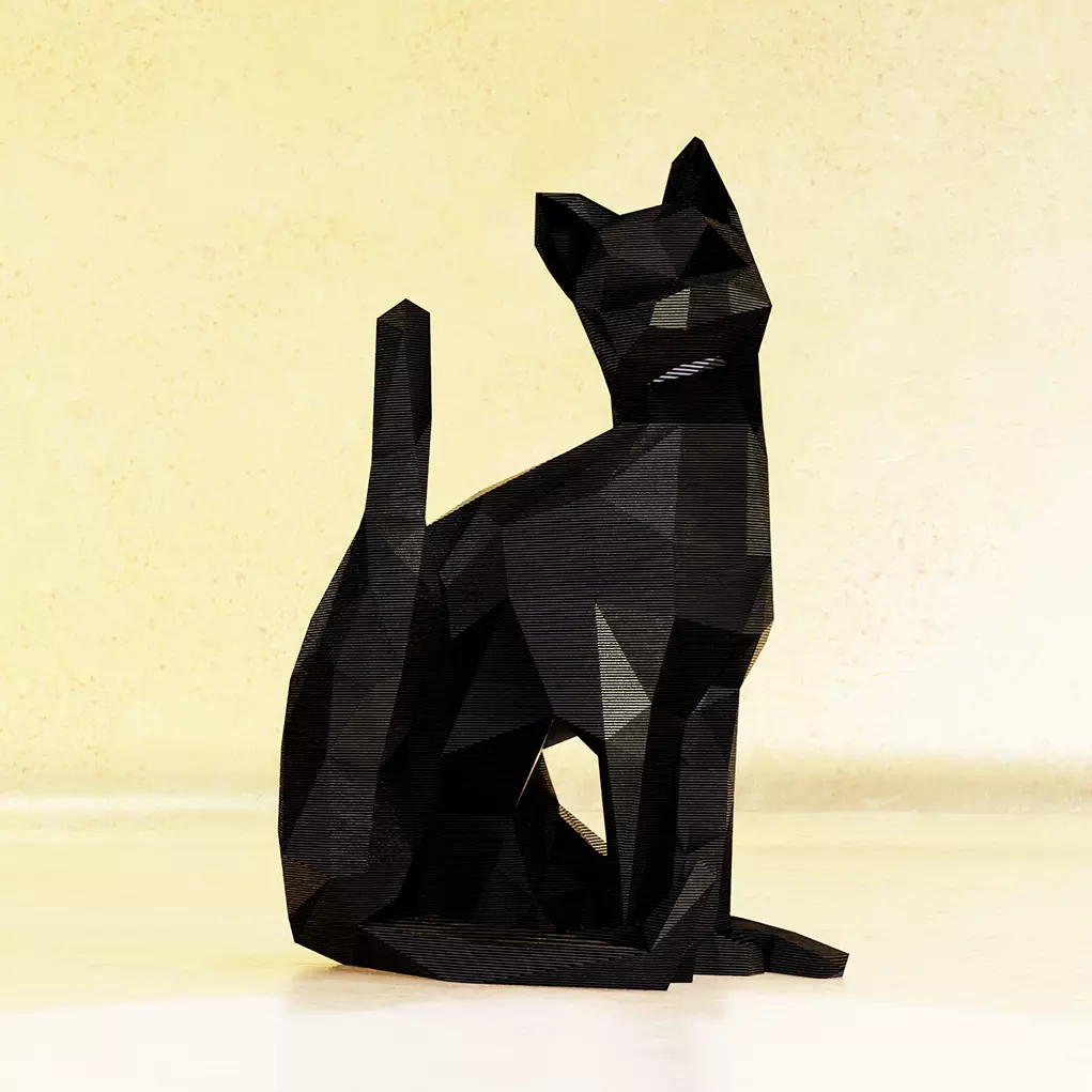 Cat decor lowpoly 3D 3D print model_0
