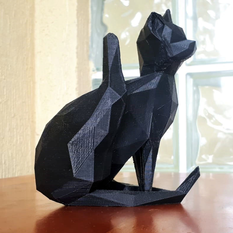 Cat decor lowpoly 3D 3D print model_6