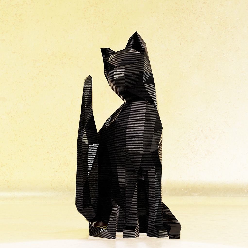 Cat decor lowpoly 3D 3D print model_2