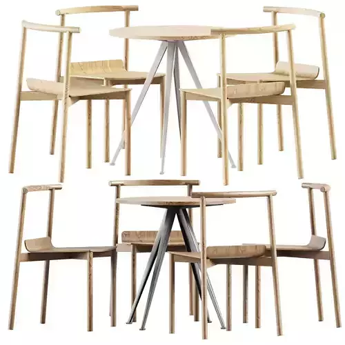 Pyramid Table 21 by Hay and Wox Wood Chair by Artu