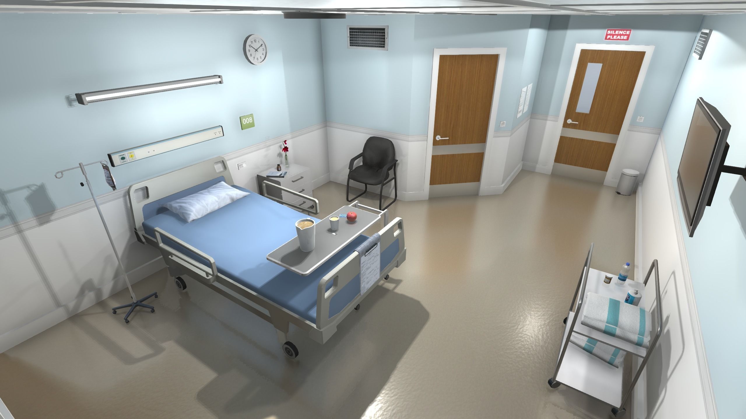 Hospital Room Low-poly 3D model_7