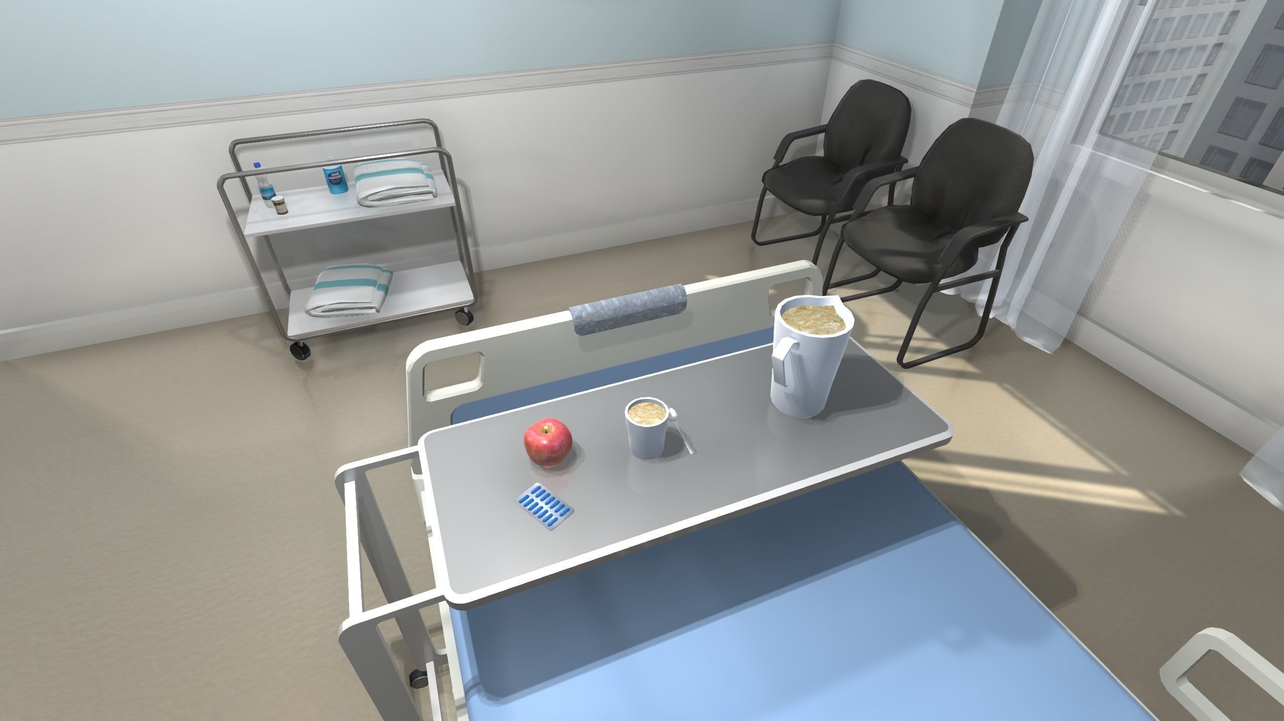 Hospital Room Low-poly 3D model_6