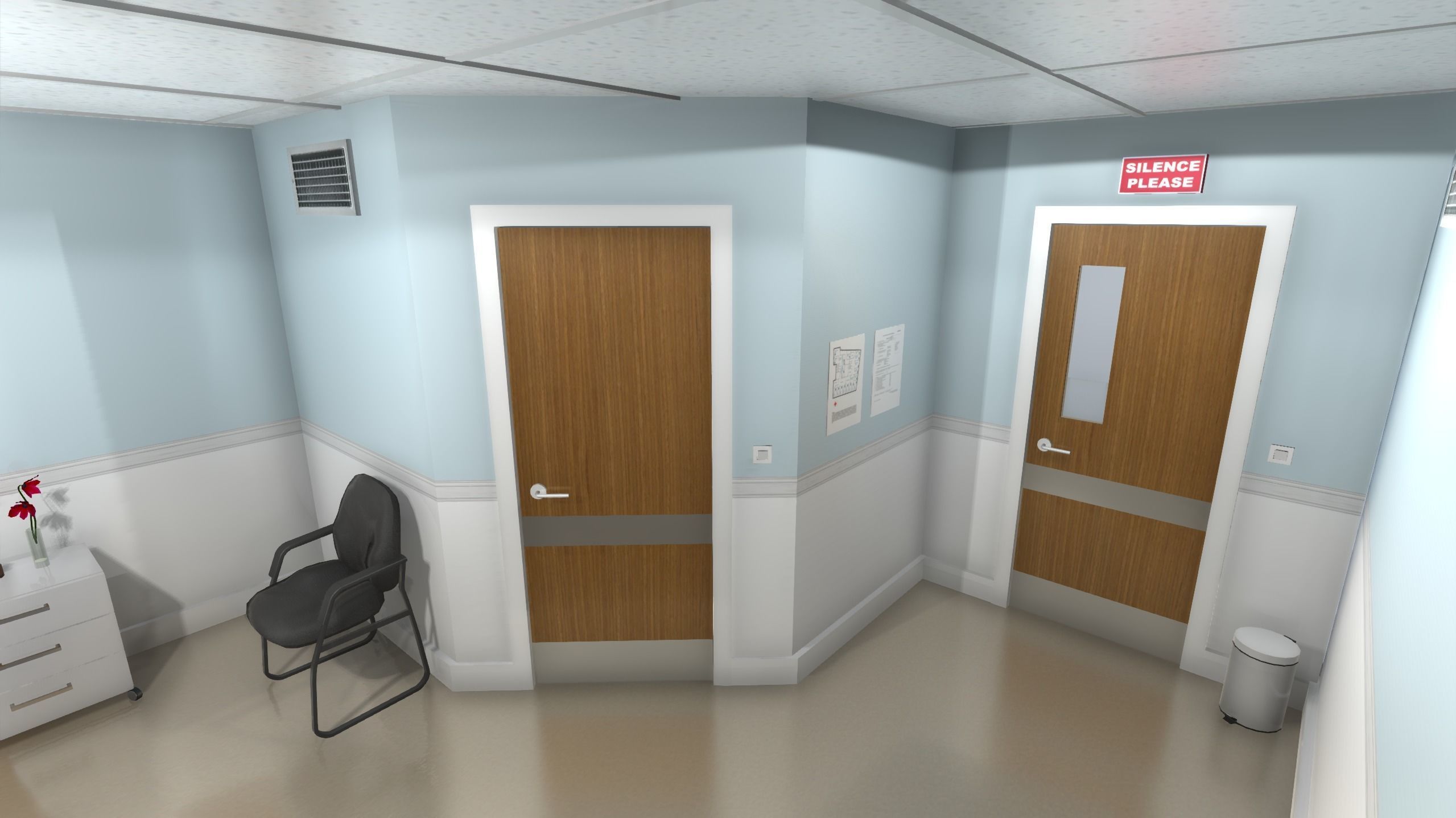 Hospital Room Low-poly 3D model_8