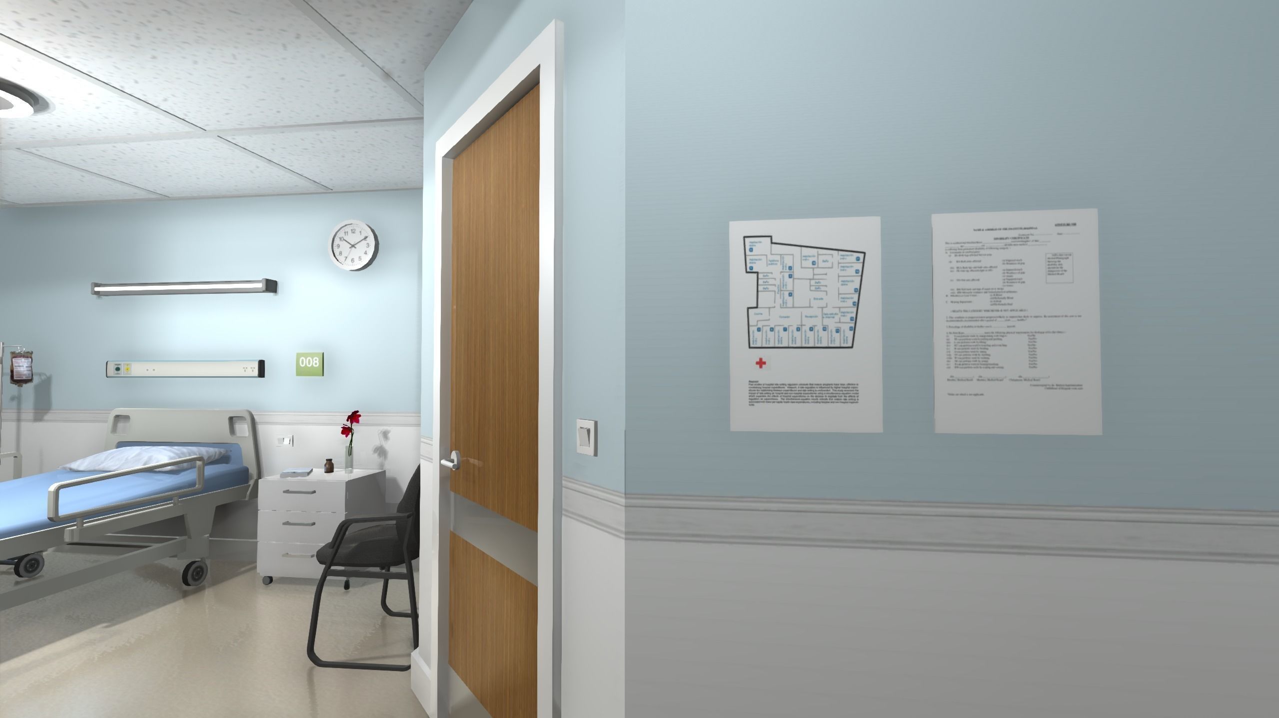 Hospital Room Low-poly 3D model_10