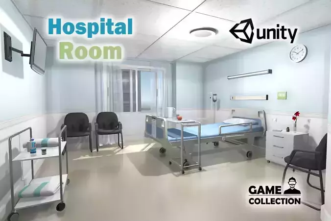 Hospital Room Low-poly 3D model
