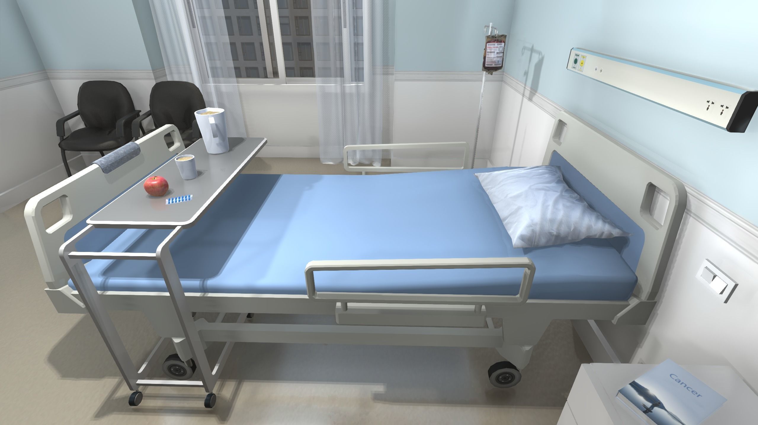Hospital Room Low-poly 3D model_5