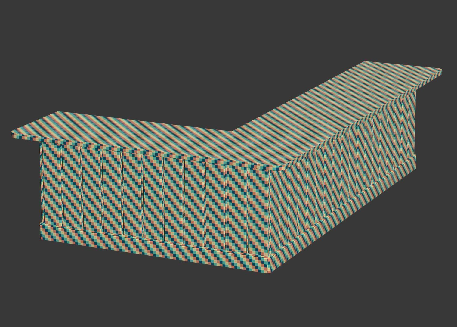 Ebbi corner bar counter EC11  Low-poly 3D model_6