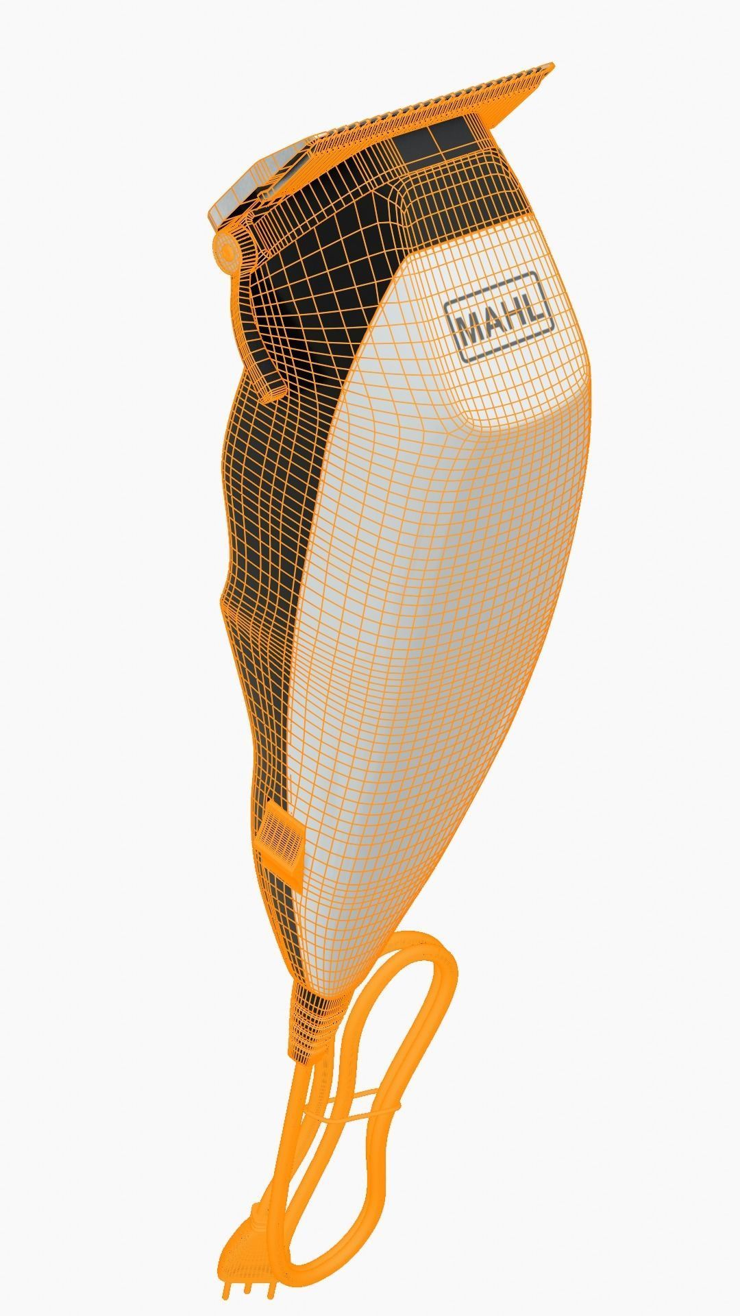 White HairClipper MAHL Low-poly 3D model_5