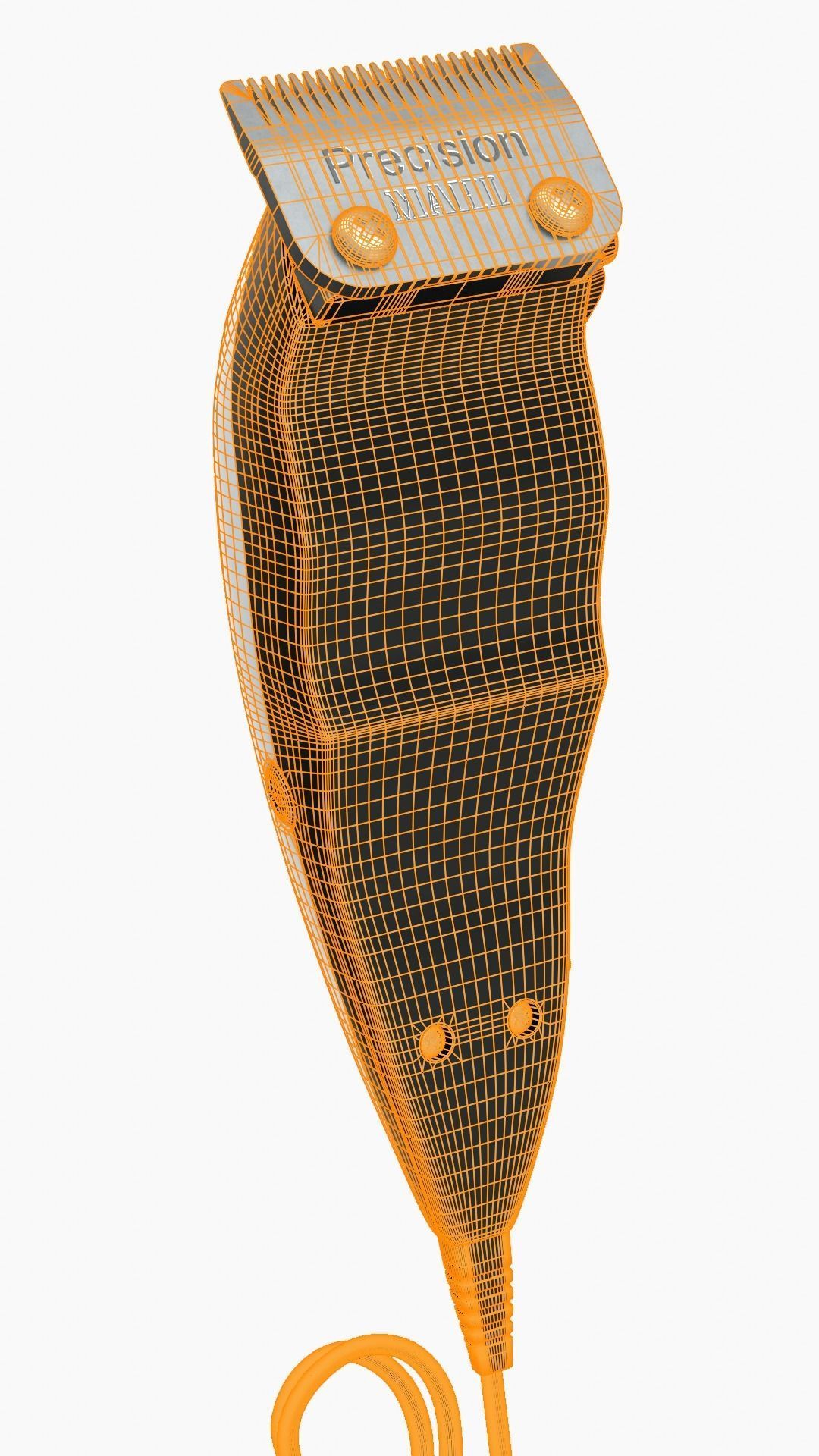 White HairClipper MAHL Low-poly 3D model_6