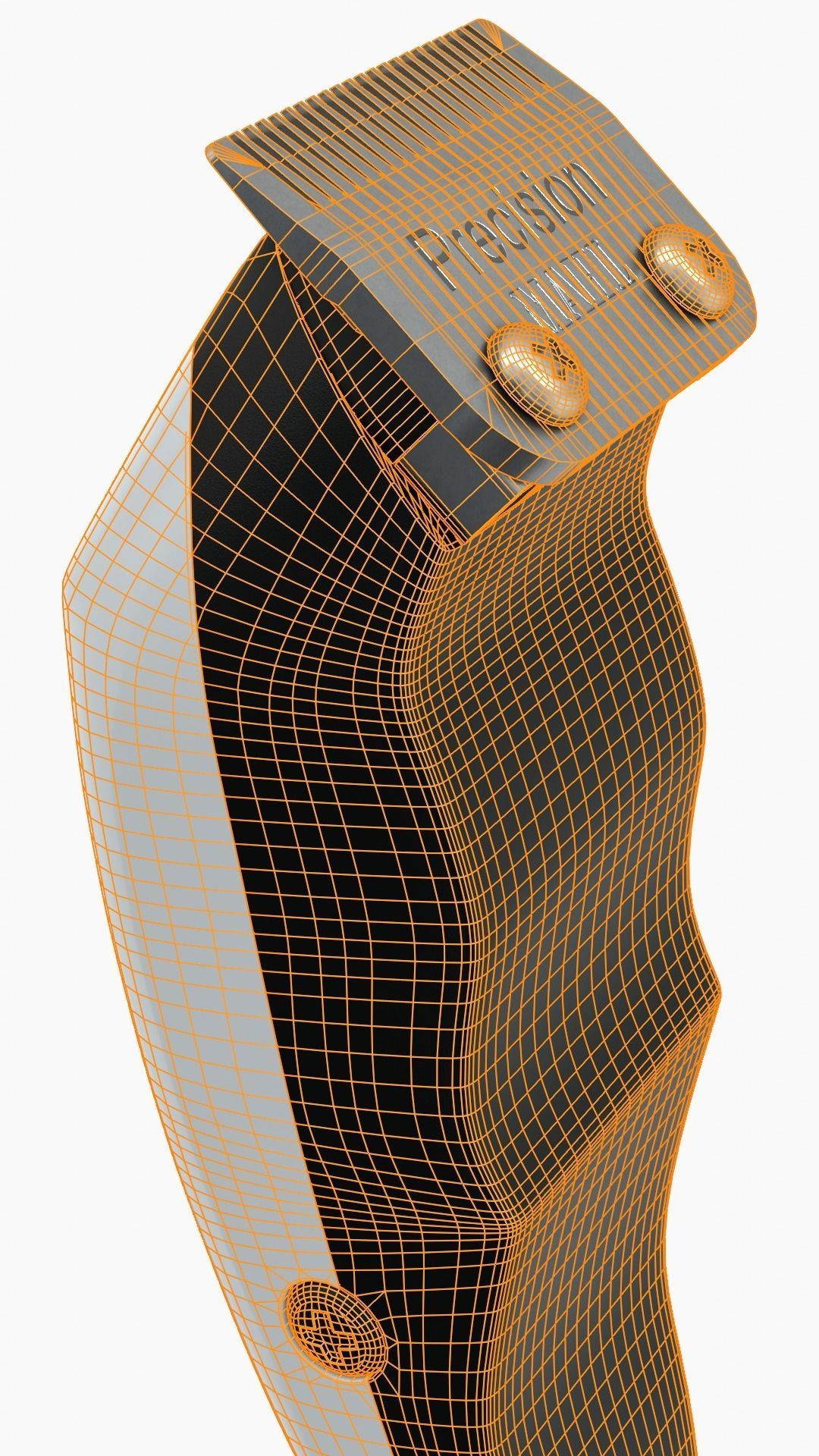 White HairClipper MAHL Low-poly 3D model_7