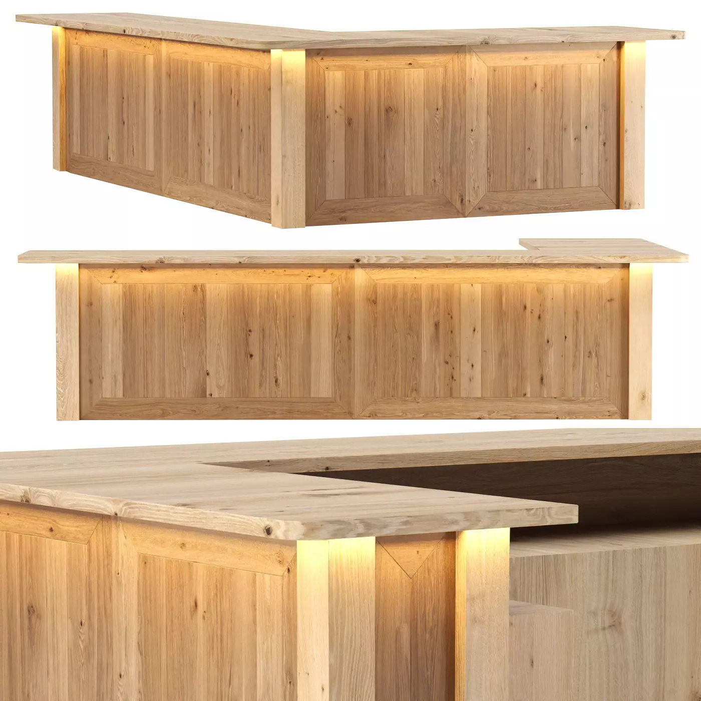 Ebbi corner bar counter SH02 Low-poly 3D model