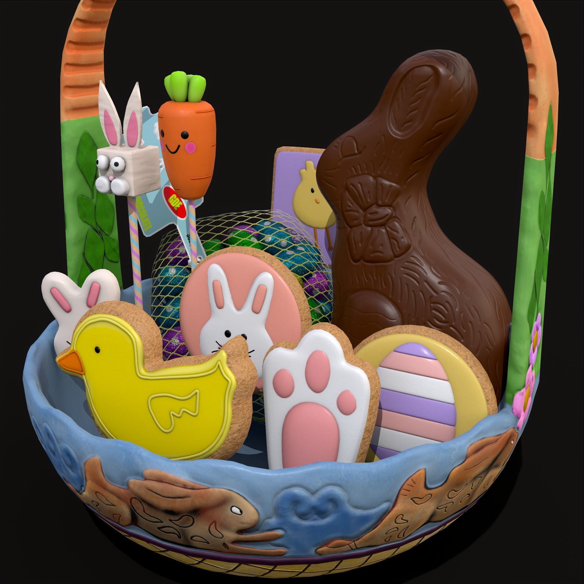 Easter Basket Mix One 3D Model Collection_10