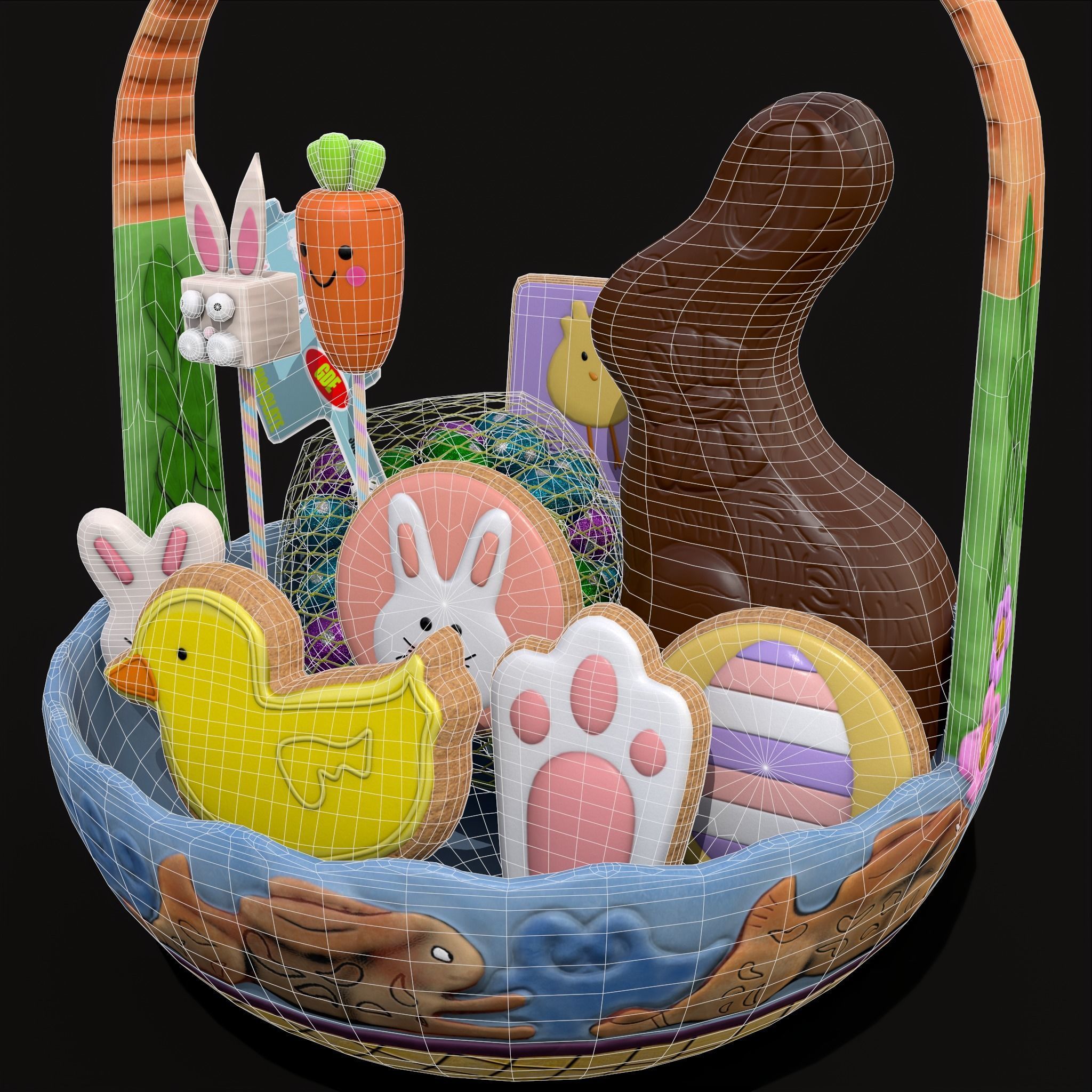 Easter Basket Mix One 3D Model Collection_15