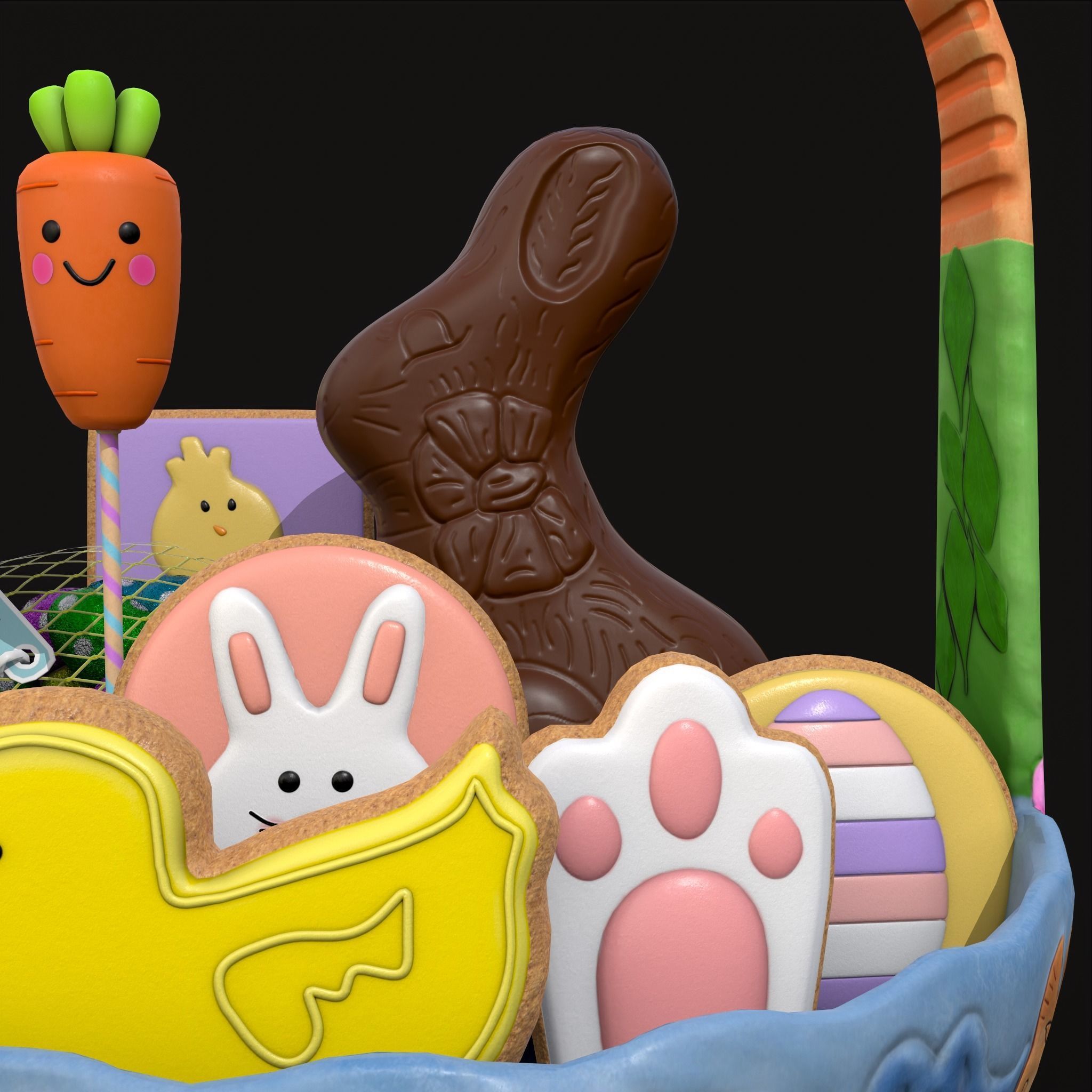 Easter Basket Mix One 3D Model Collection_16