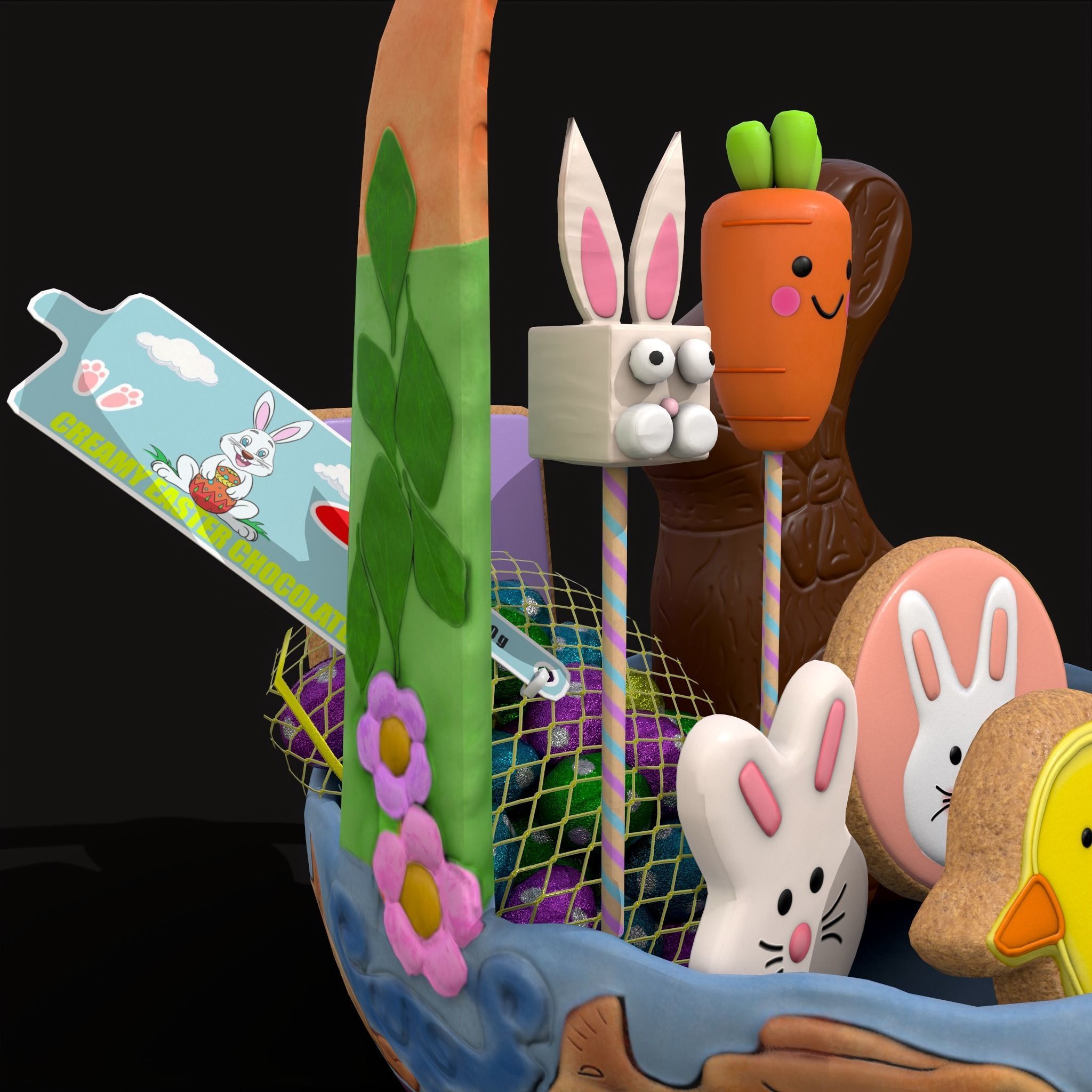 Easter Basket Mix One 3D Model Collection_9