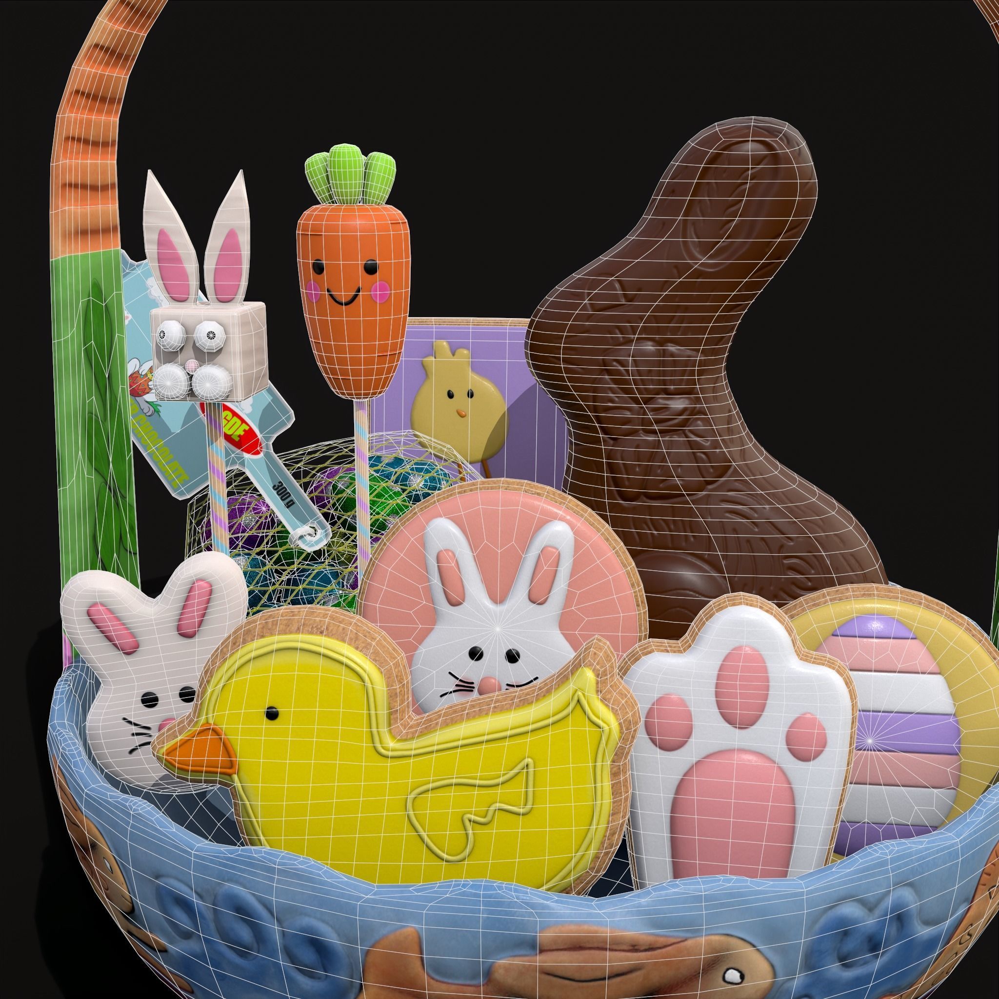 Easter Basket Mix One 3D Model Collection_14