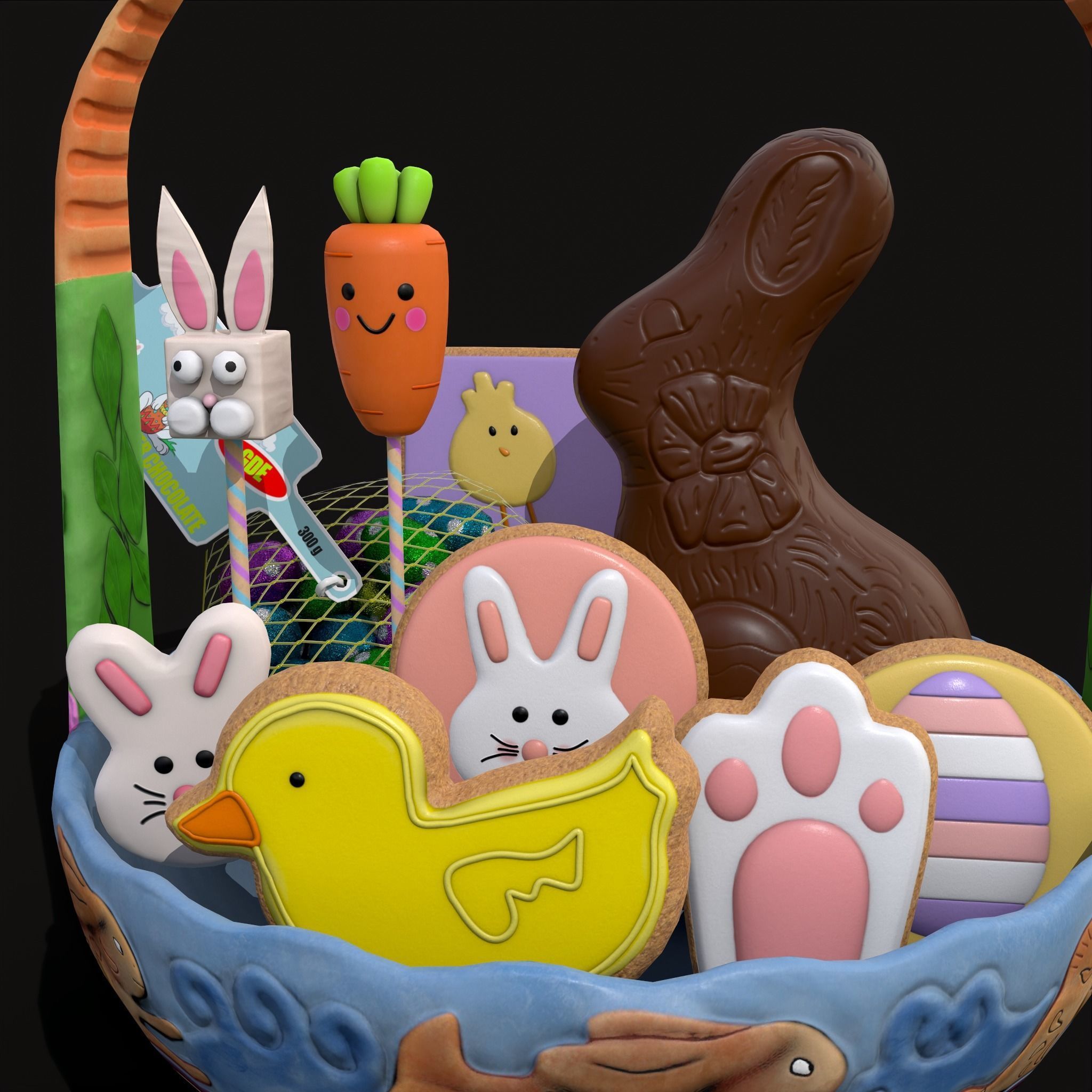 Easter Basket Mix One 3D Model Collection_12