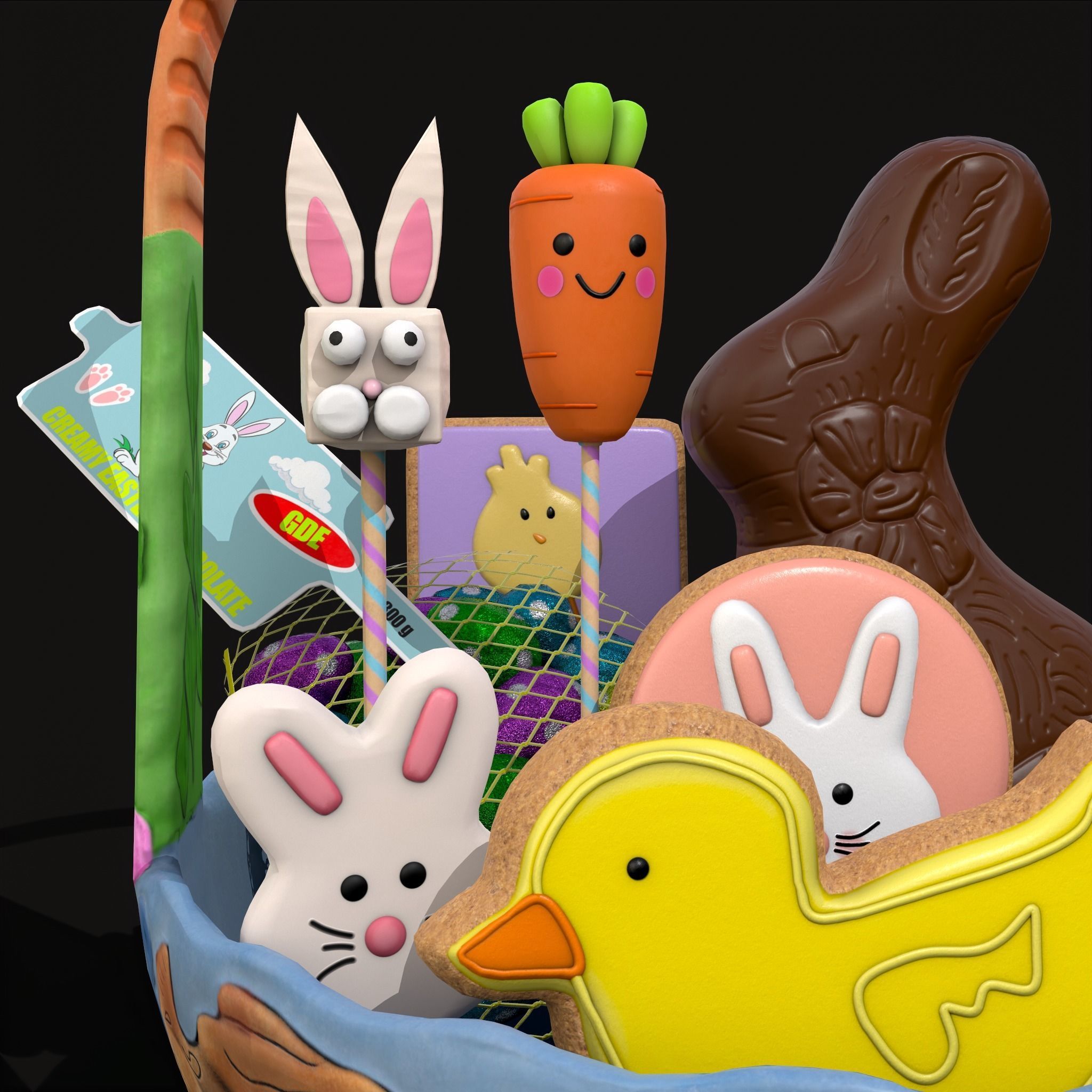 Easter Basket Mix One 3D Model Collection_17