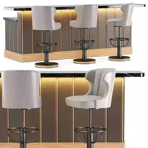 Ebbi bar furniture set v01  3D model