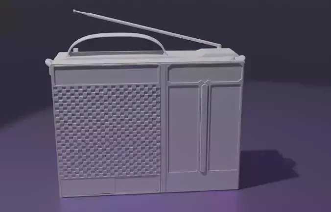 Low poly no texture radio