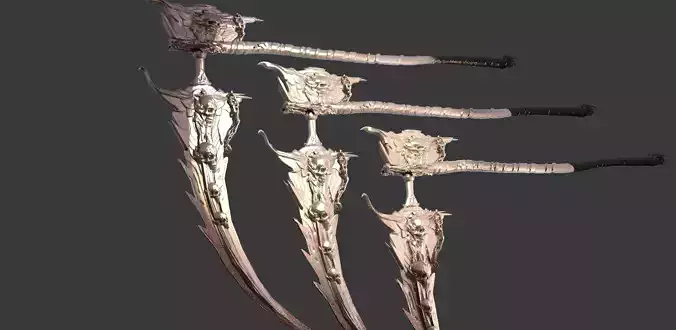 Grim Reaper scythe Ornate 3D model