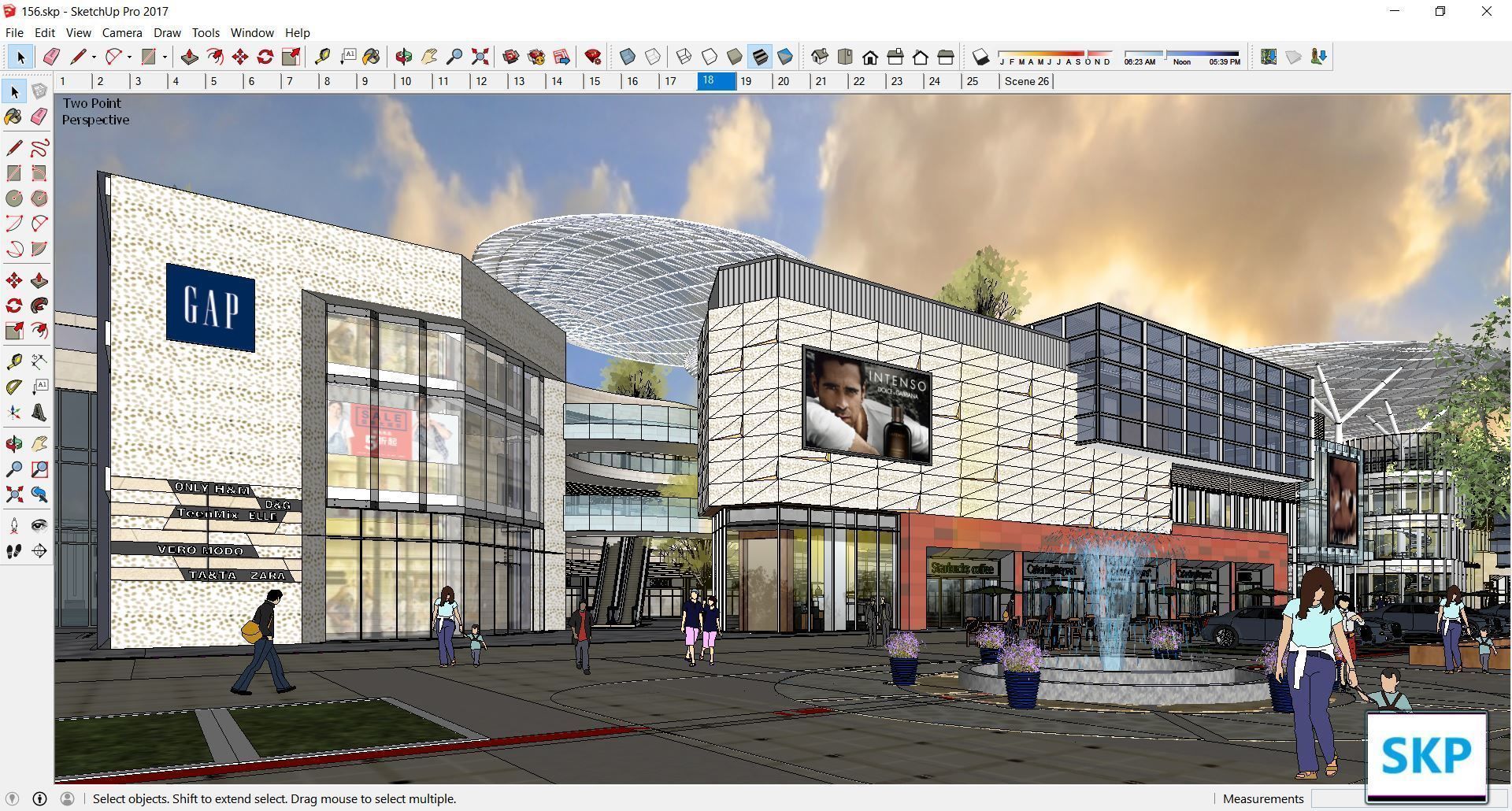 Sketchup Commercial Complex 156 3D model_14